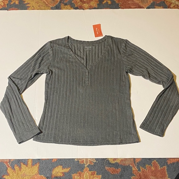 state of day Other - Gray Ribbed Women's Pajama Top and Bottoms